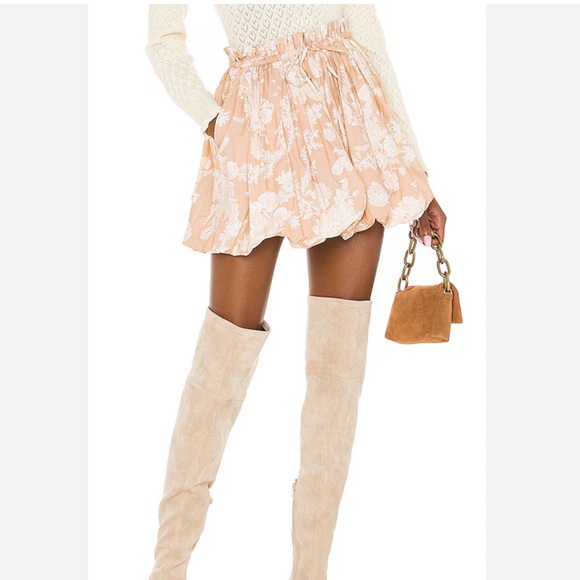 ✨ LOVESHACKFANCY x REVOLVE Cheyenne Skirt — Espresso Foam — Size XS✨